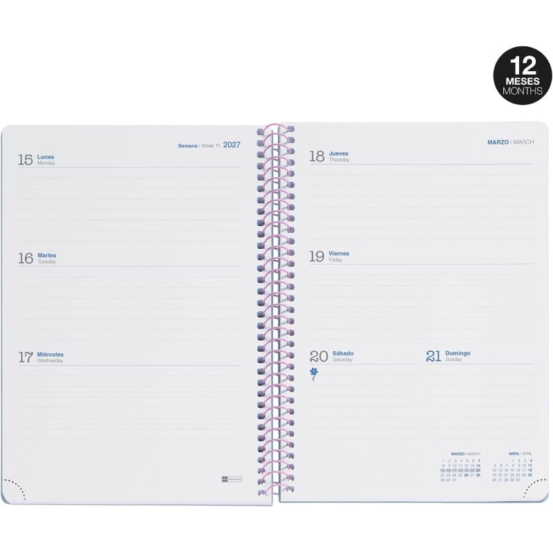 Agenda Escolar 26/27 A5 Lila Semana Vista