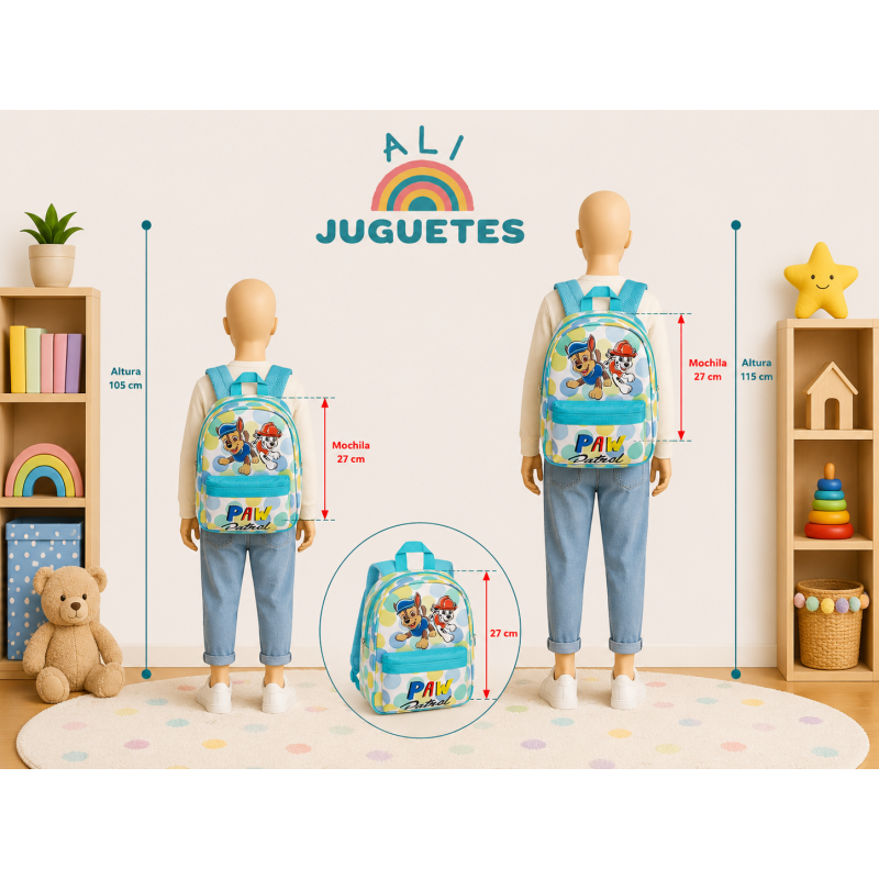Mochila Infantil Patrulla Canina Chase Y Marshall 27 Cm