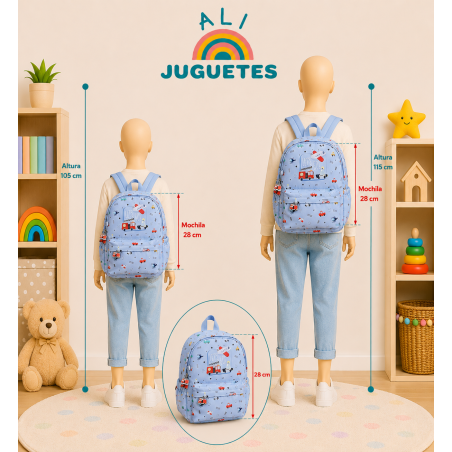 Mochila Infantil Tiny Motors 28cm
