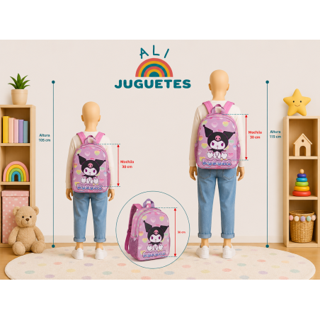 Mochila Infantil 3D Kuromi 30 Cm