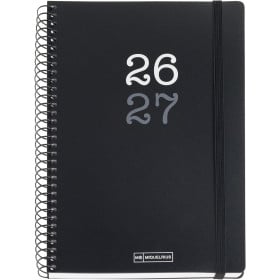 Agenda Escolar 26/27 A5 Negra Día Por Página De Apli Paper