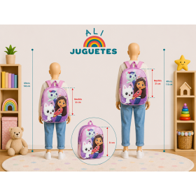 Mochila Infantil La Casa De Gabby Lila 3D  De Vuelta al Cole 2