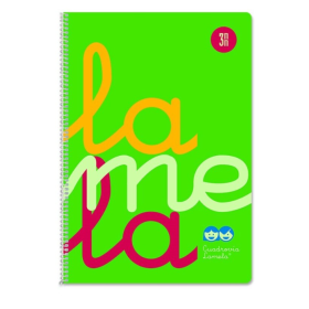 Cuaderno PP Lamela 80 Hojas Cuadrovía 3 mm Verde A4