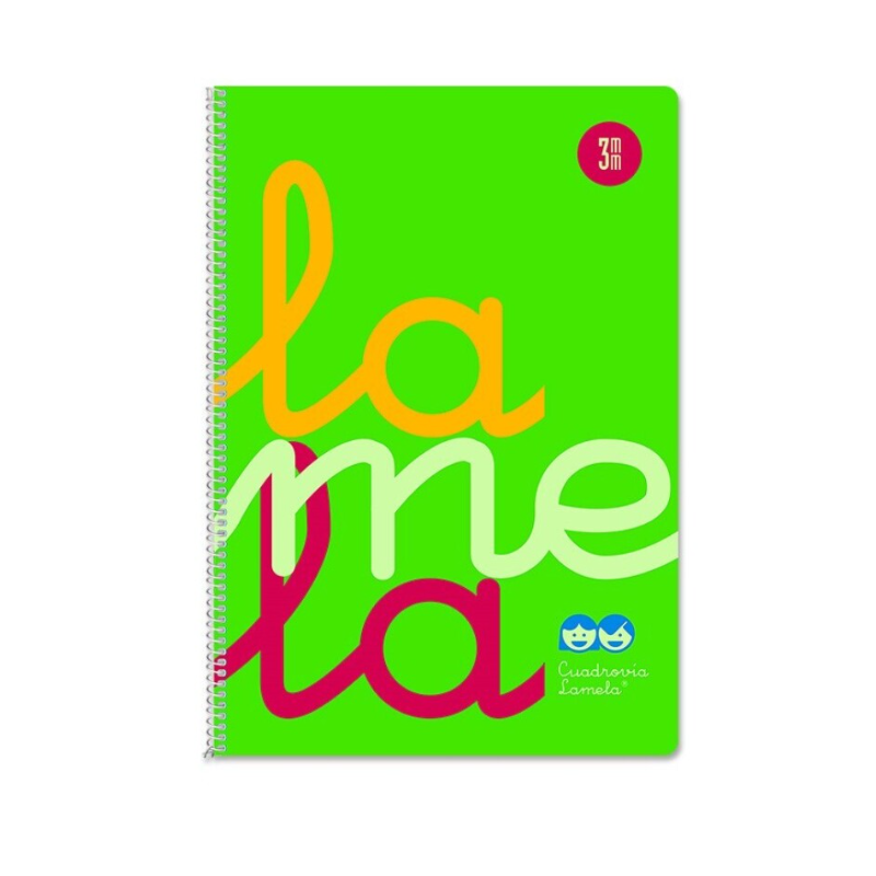 Cuaderno PP Lamela 80 Hojas Cuadrovía 3 mm Verde A4