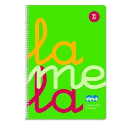 Cuaderno PP Lamela 80 Hojas Cuadrovía 3 mm Verde A4