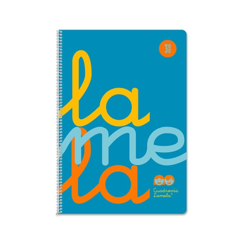 Cuaderno A4 PP Lamela 80 Hojas Cuadrovía 3 mm Azul