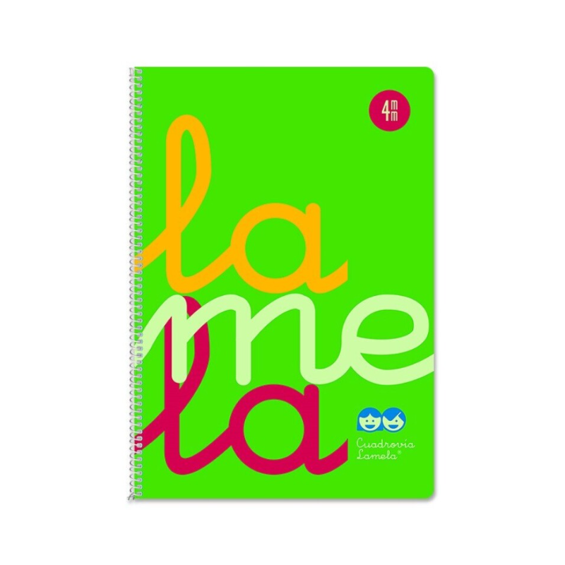 Cuaderno A4 PP Lamela 80 Hojas cuadrovía 4 mm Verde
