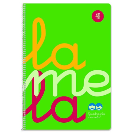 Cuaderno A4 PP Lamela 80 Hojas cuadrovía 4 mm Verde