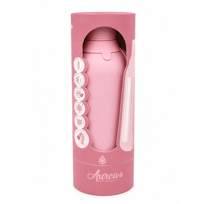 Botella Térmica Cerámica Rosa 500 Ml