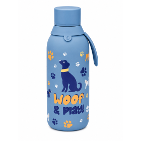 Botella Térmica Cerámica Azul Woof & Play 500 Ml