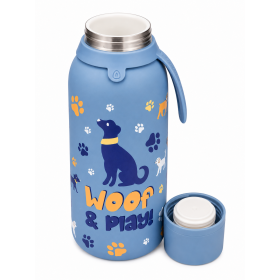 Botella Térmica Cerámica Azul Woof & Play 500 Ml 2