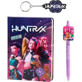 Set De Papelería Cuaderno, Bolígrafo Y Llavero K-POP Demon Hunters