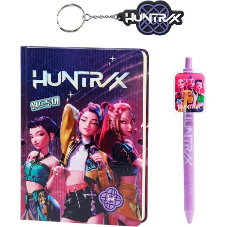 Set De Papelería Cuaderno, Bolígrafo Y Llavero K-POP Demon Hunters