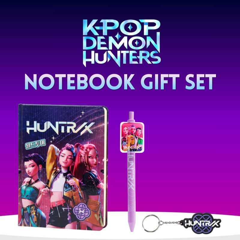 K-POP Demon Hunters Set De Papelería Cuaderno, Bolígrafo Y Llavero