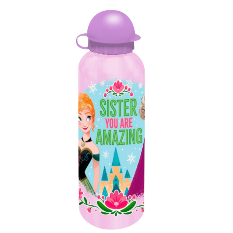 Botella De Aluminio Frozen Anna Y Elsa 500 Ml Surtida De Kids Eroswan