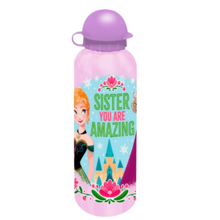 Botella De Aluminio Frozen Anna Y Elsa 500 Ml Surtida De Kids Eroswan