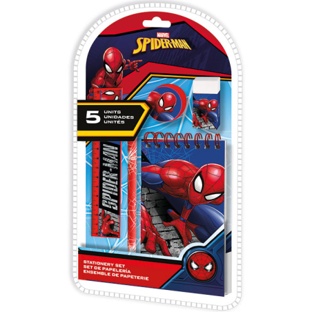 Set De Papeleria Spiderman 5 Piezas De Vuelta Al Cole