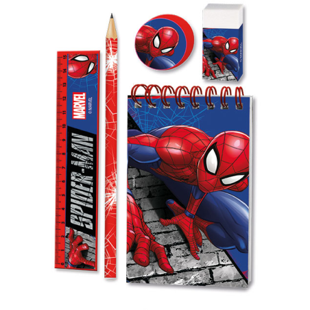 Set De Papelería Spiderman 5 Piezas
