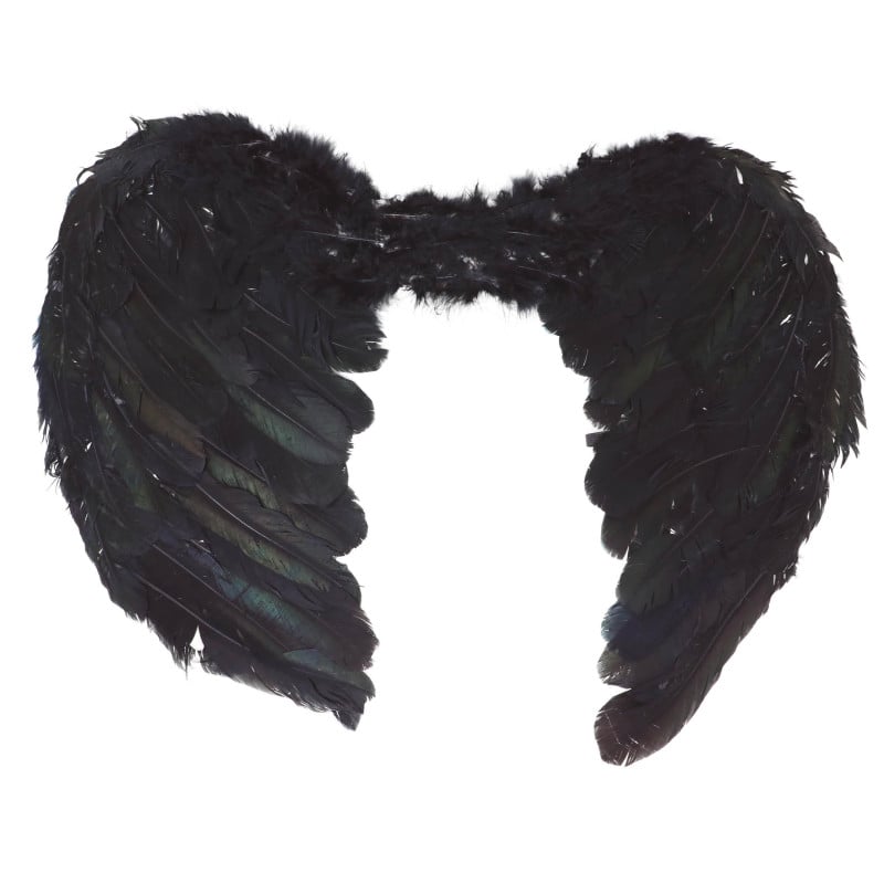 Alas Con Plumas Negras 60 Cm