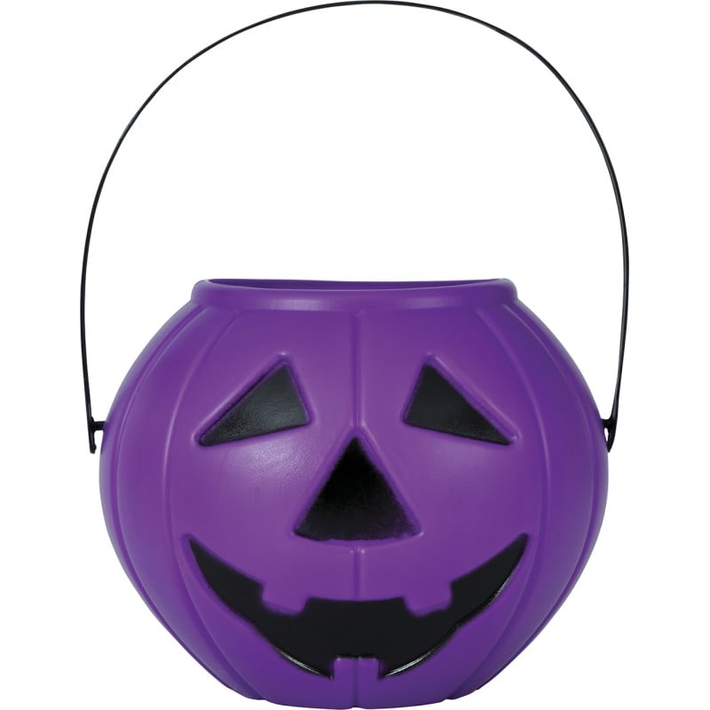 Cubo Calabaza Lila 15 Cm De Fiestas Guirca