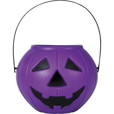 Cubo Calabaza Lila 15 Cm De Fiestas Guirca