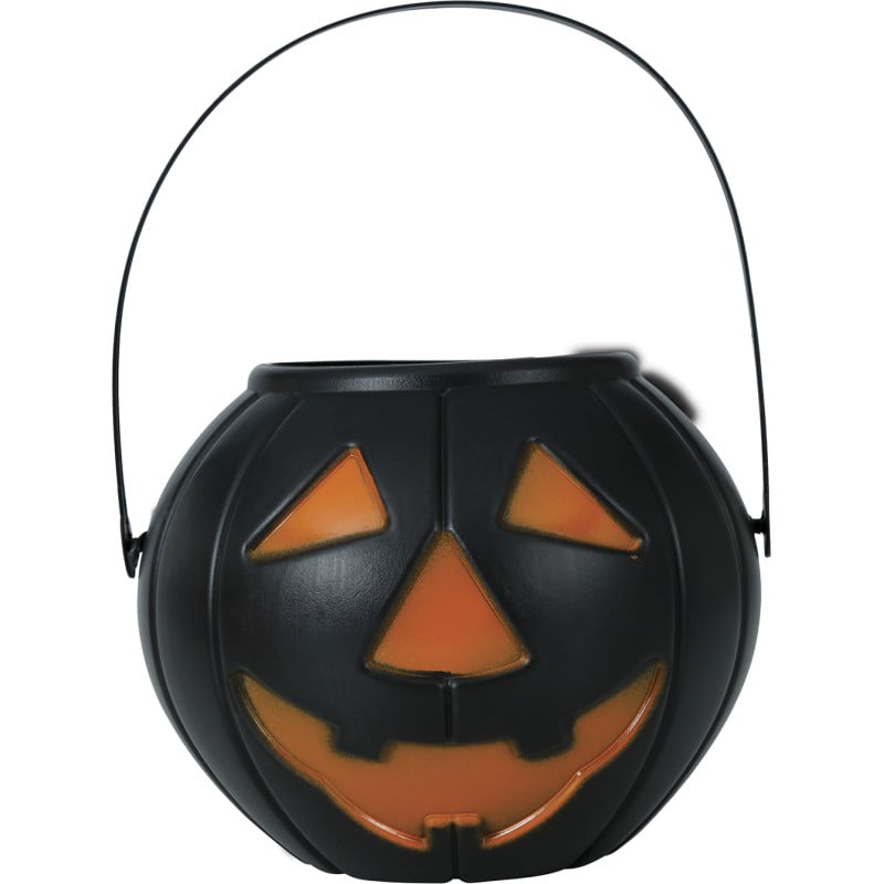 Cubo Calabaza Negro 15 Cm De Fiestas Guirca