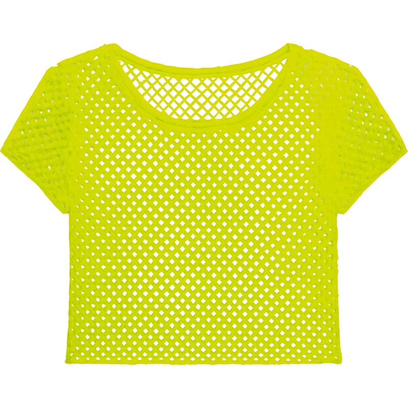 Camiseta De Rejilla Amarilla Neón