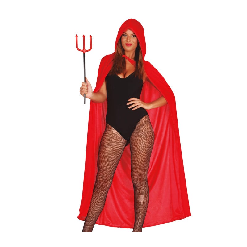 Capa Roja Con Capucha De Terciopelo De Fiestas Guirca