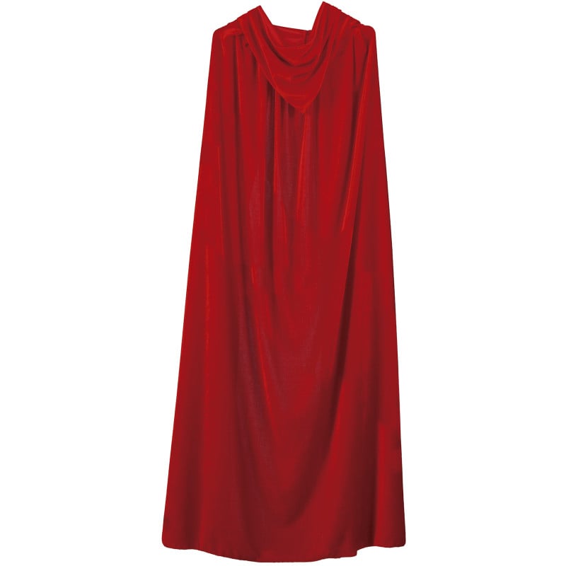 Capa Roja Con Capucha De Terciopelo
