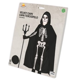 Capa Negra Con Capucha De Terciopelo 100 Cm De Fiestas Guirca 2