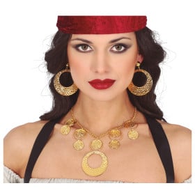 Collar Y Pendientes Oro Metálicos De Fiestas Guirca