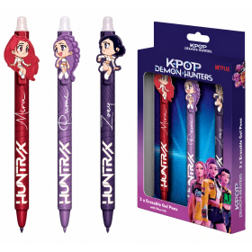 Set 3 Bolígrafos Borrables K-Pop Demon Hunters