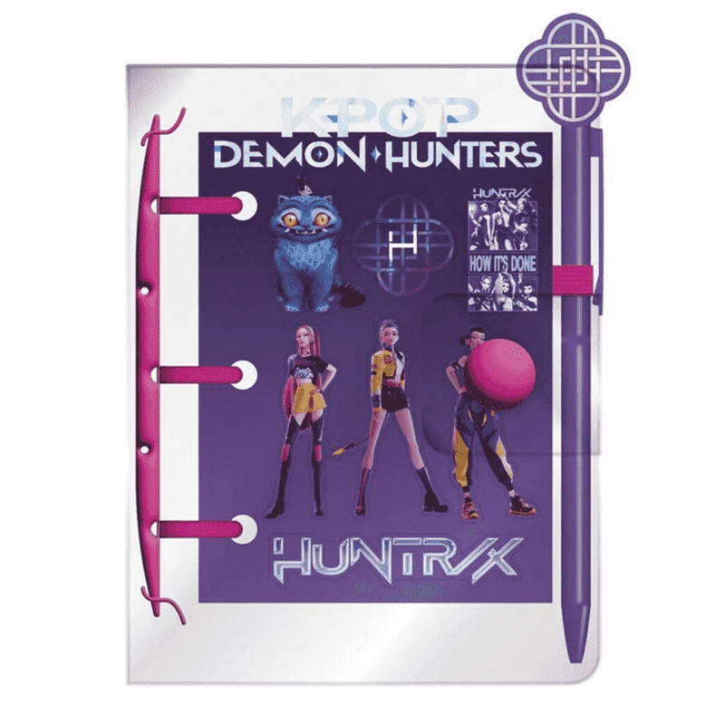 Mini Cuaderno K-Pop Demon Hunters con Bolígrafo y Stickers