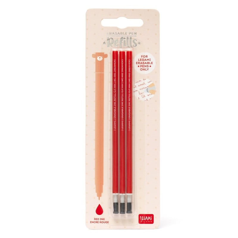 Legami Pack 3 Recambios Rojo Bolígrafo Borrable
