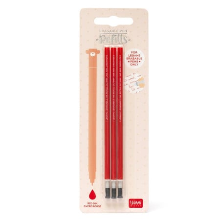 Legami Pack 3 Recambios Rojo Bolígrafo Borrable