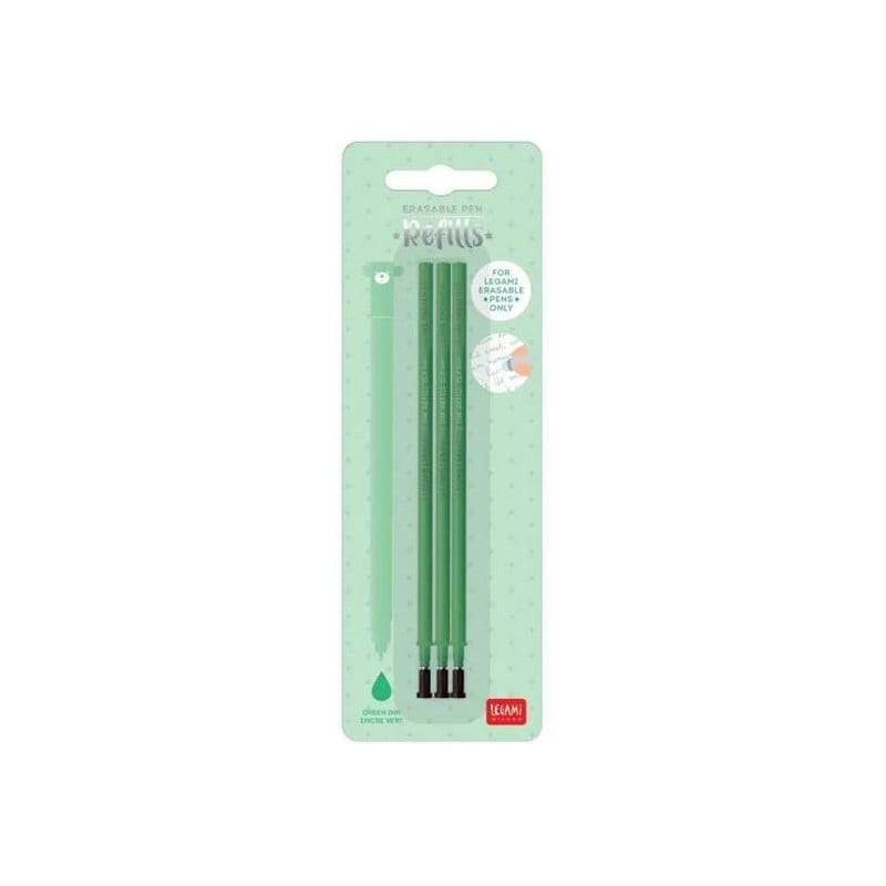 Legami Pack 3 Recambios Verde Bolígrafo Borrable