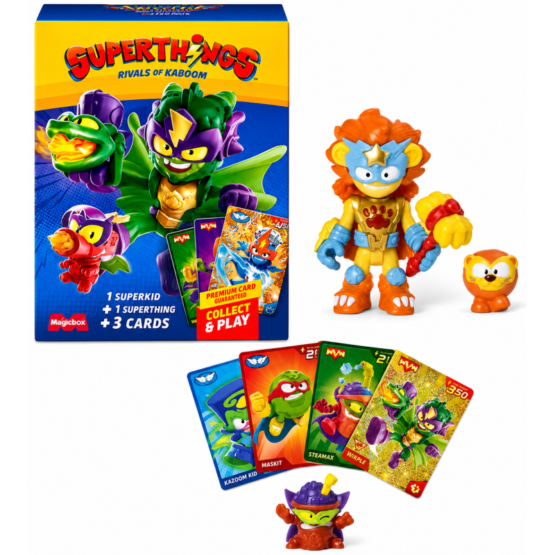 SuperThings Power Superkid Pack con 2 Figuras y 3 Cartas