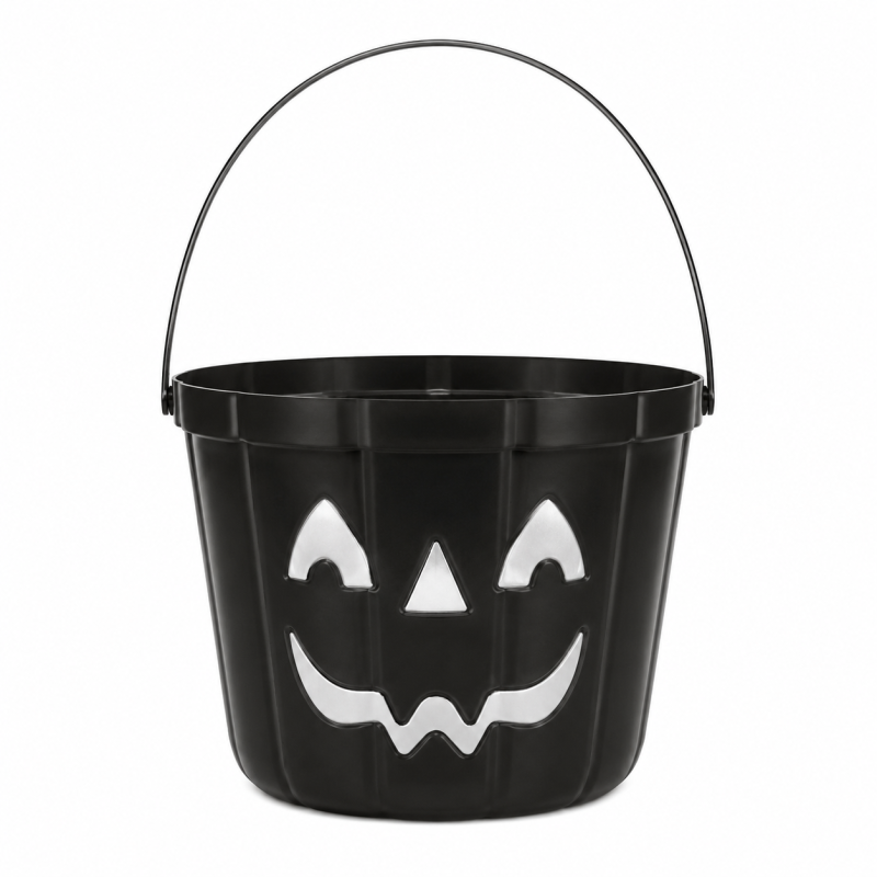Cubo Calabaza Negro 20 Cm De Fiestas Guirca