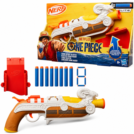 Nerf One Piece Going Merry con Funda y 8 Dardos Elite