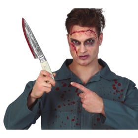 Cuchillo De Cocina Con Sangre 33 Cm De Fiestas Guirca 2
