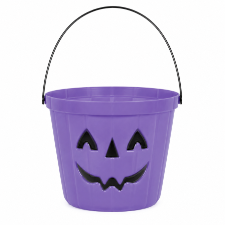 Cubo Calabaza Lila 20 Cm De Fiestas Guirca
