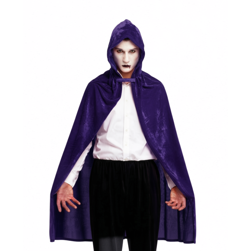Capa De Terciopelo Morada Con Capucha 140 Cm De Partilandia