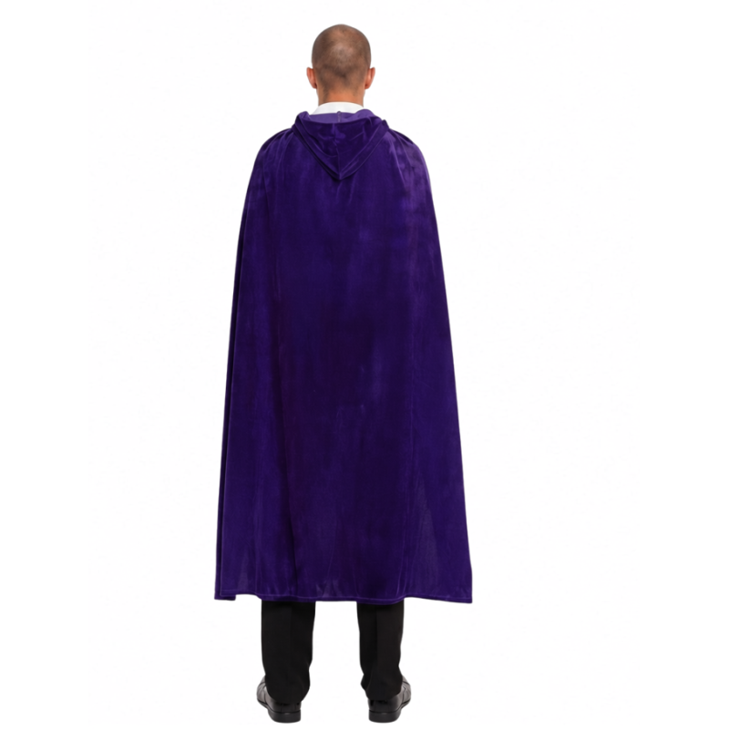 Capa De Terciopelo Morada Con Capucha 140 Cm