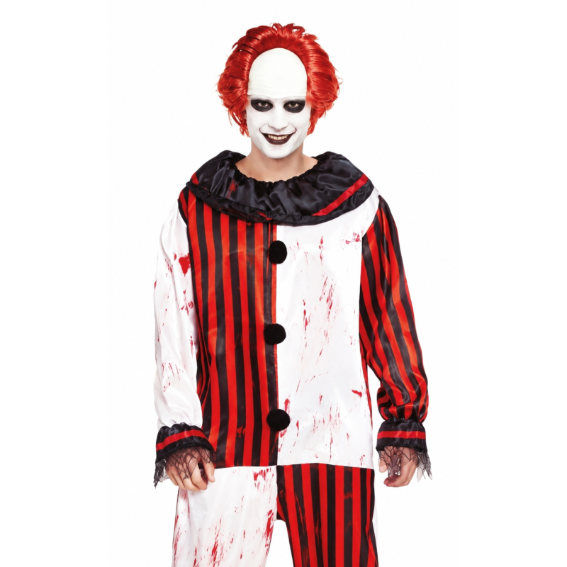 Disfraz Payaso A Rayas Sangriento Talla M De Partilandia