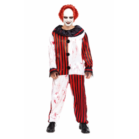 Disfraz Payaso A Rayas Sangriento Talla M De Partilandia 2