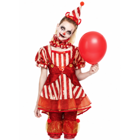 Disfraz Payasa Diabólica De Circo Talla 7-9 Años De Partilandia