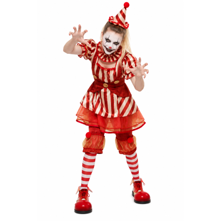 Disfraz Payasa Diabólica De Circo Talla 7-9 Años