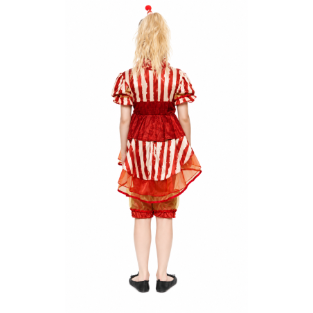 Disfraz Payasa Diabólica De Circo Talla 7-9 Años