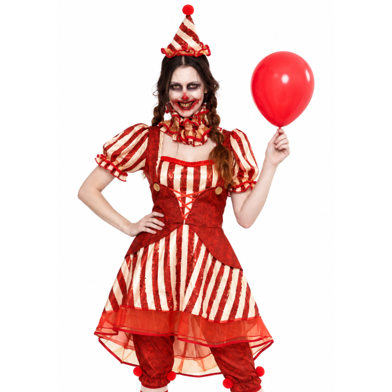 Disfraz Payasa Diabólica De Circo Talla M De Partilandia