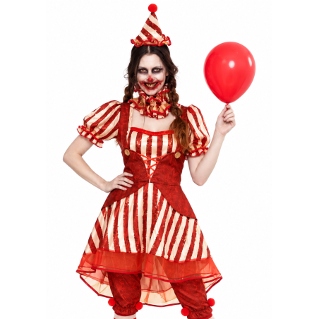 Disfraz Payasa Diabólica De Circo Talla M De Partilandia